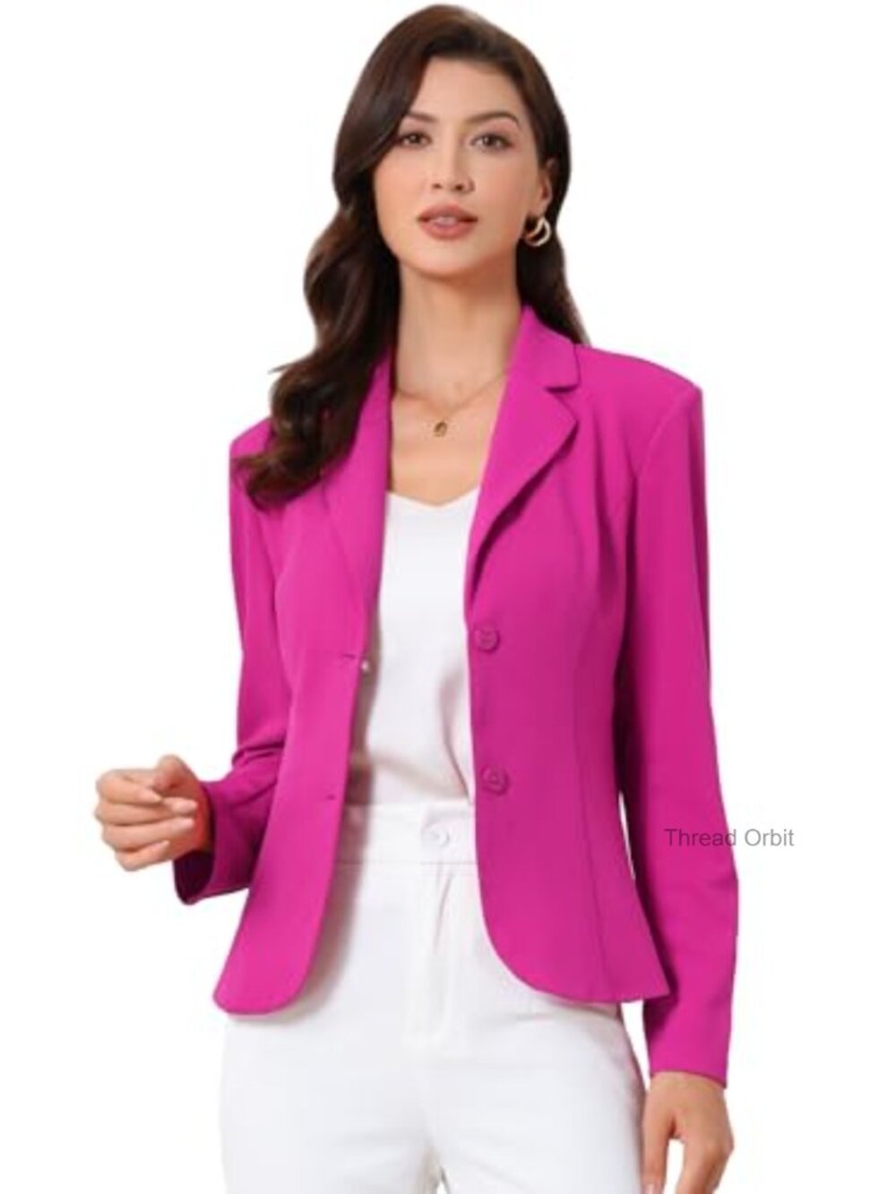 Women's Work Office Blazer Stretch Lapel Collar Long Sleeve Suit Jacket